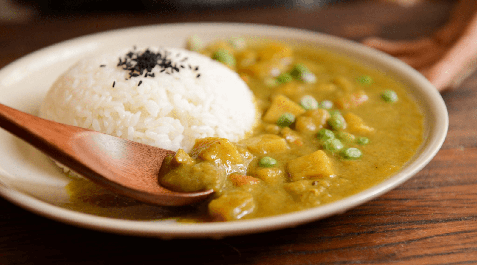 Vegetable curry with rice