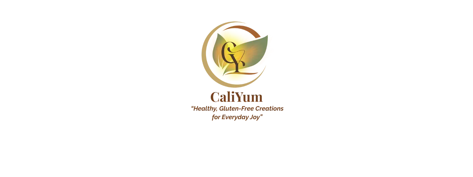 CaliYum Logo- "Healthy, Gluten-Free Creations for Everyday Joy"